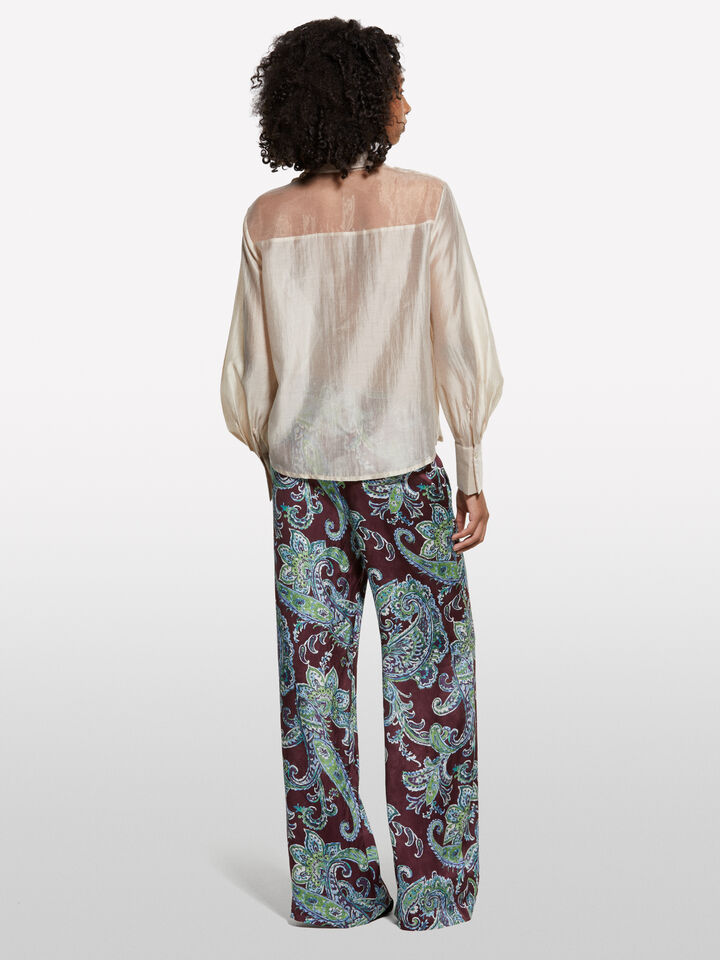 Beige semi sheer shirt - women's shirts - Beige | Sisley image number 2